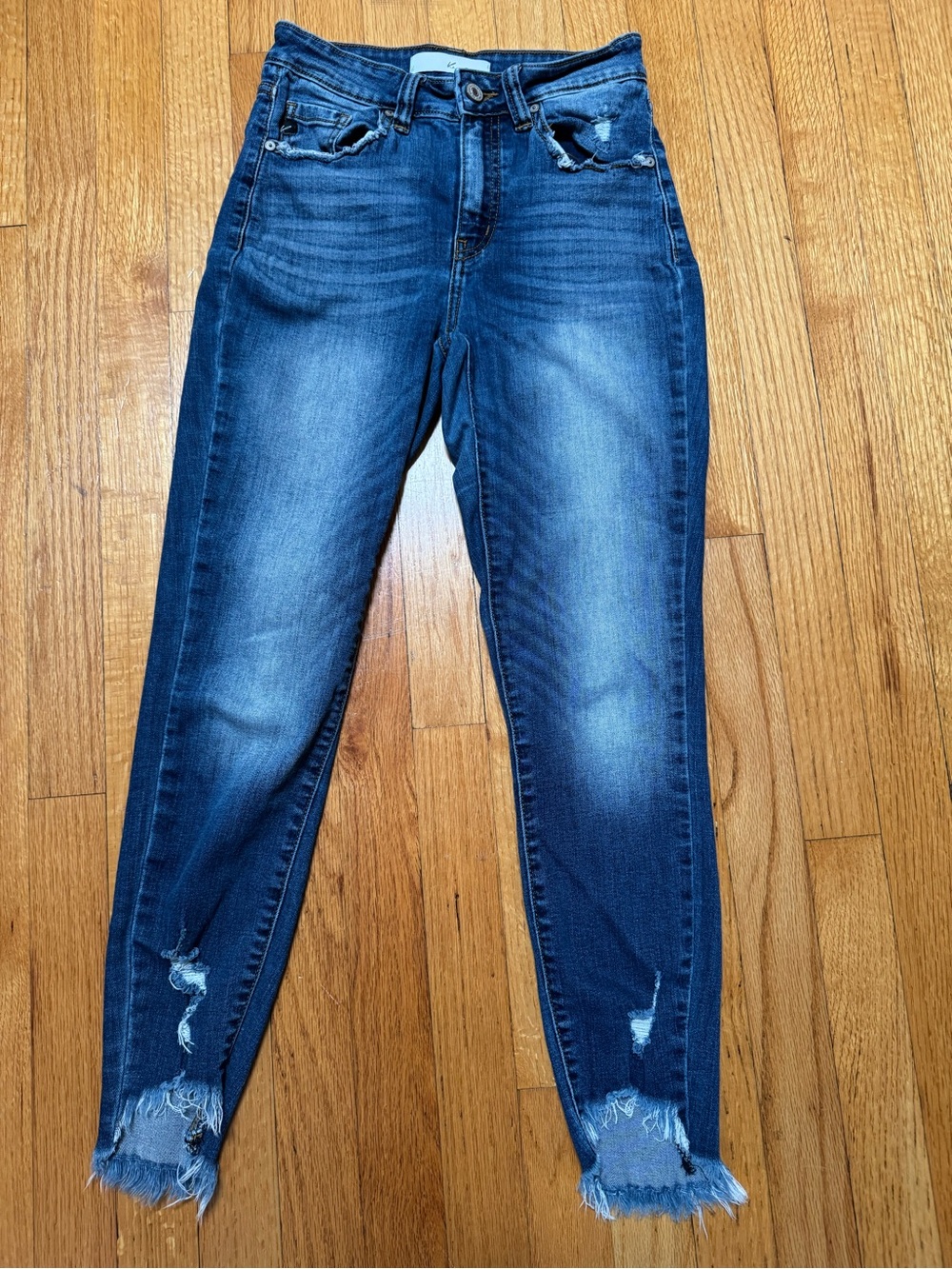 KanCan Distressed Ankle Skinny Jeans Medium Wash Indie Edgy Streetwear Y2K